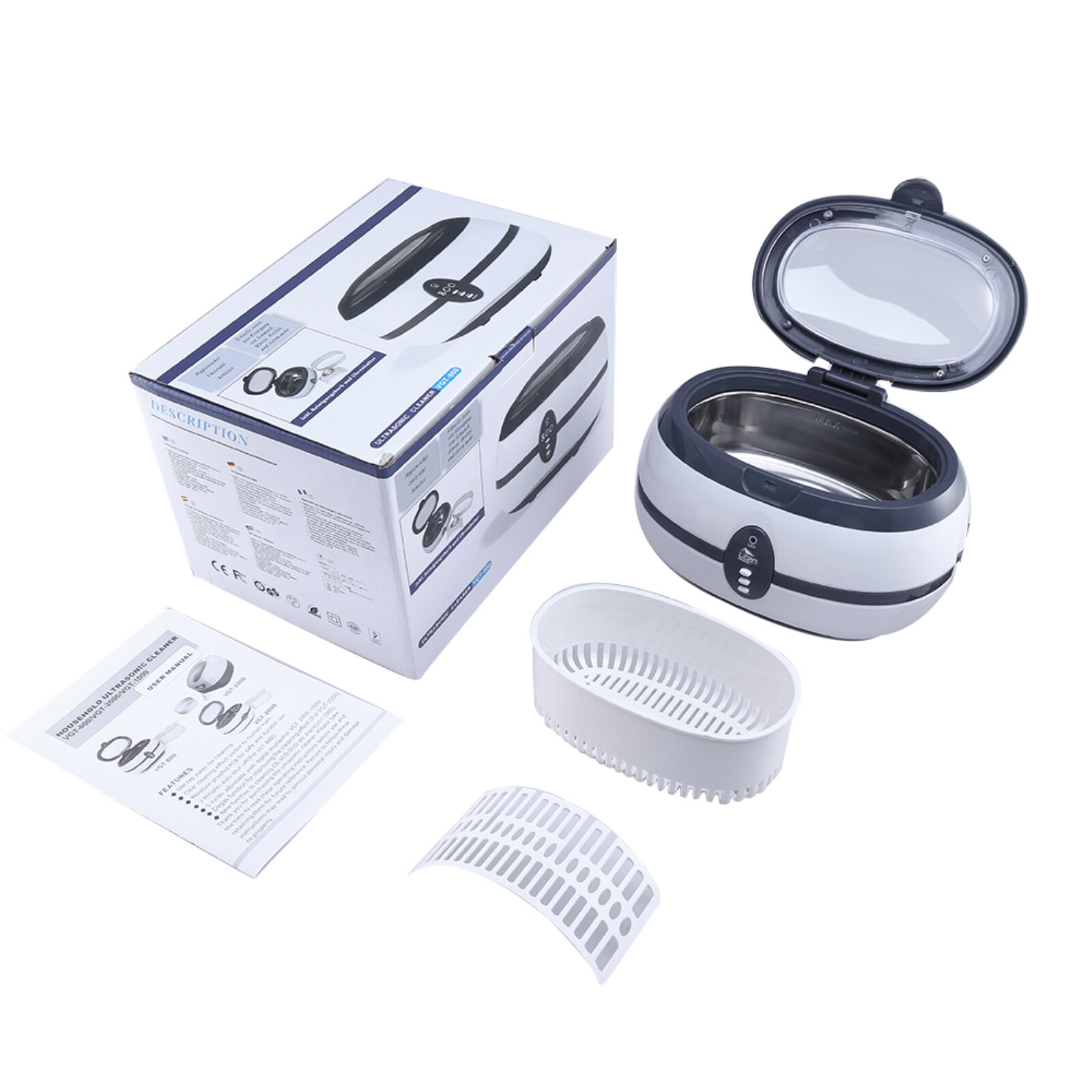 Ultrasonic Cleaner Jewelry Watch Glasses Coin Cleaning Machine Stainless Steel