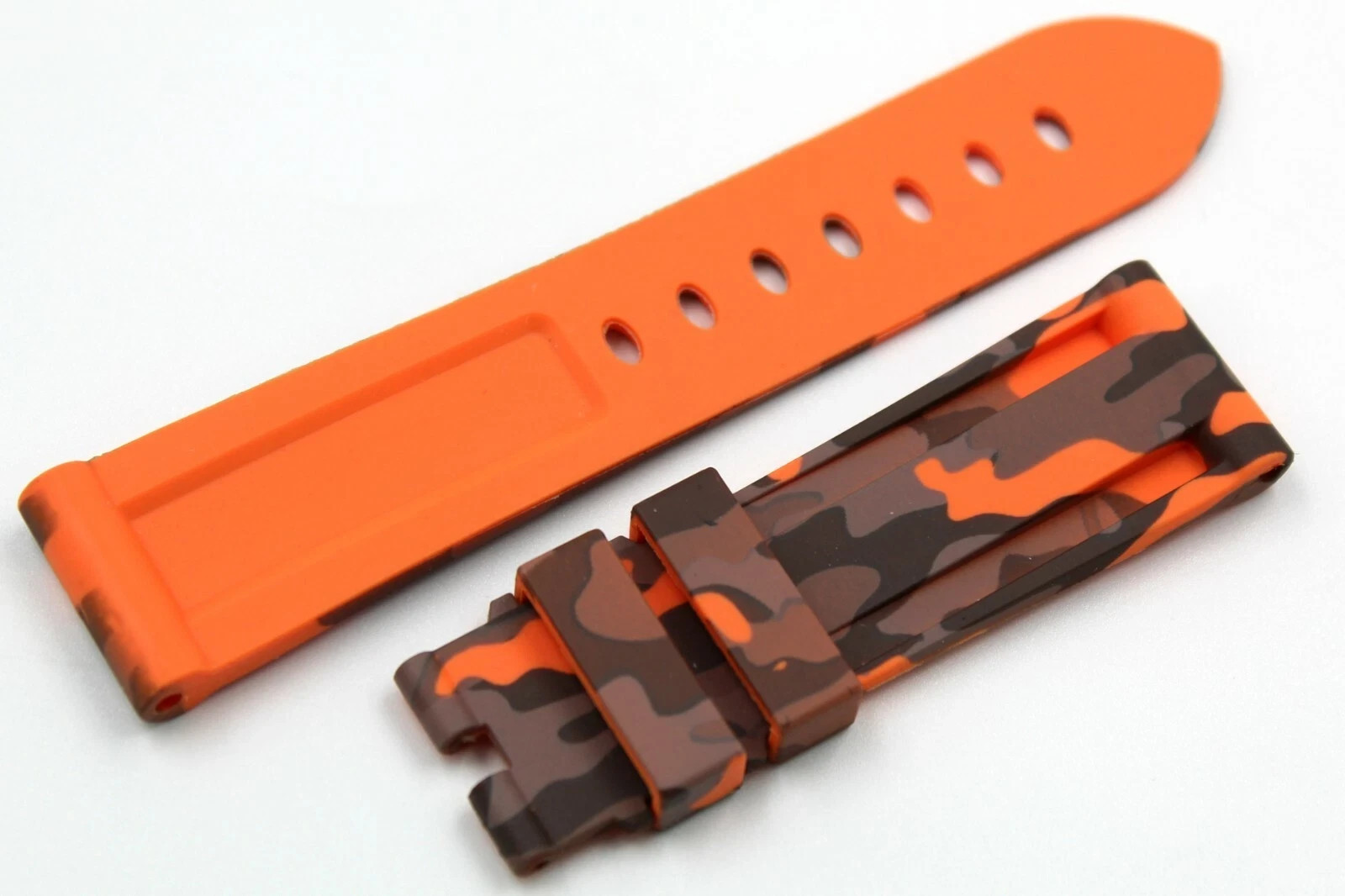 Orange Camouflage Hypoallergenic TPU Silicone Strap Novelty Various Sizes