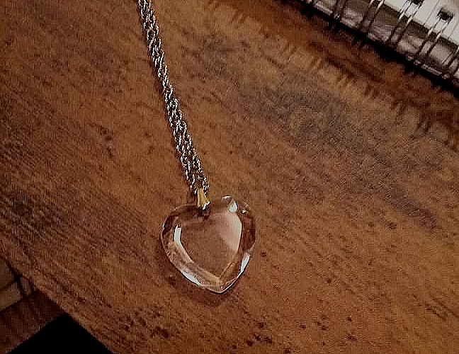 mid century pendant necklace destash faux amethyst watch heart 1940s to 60s