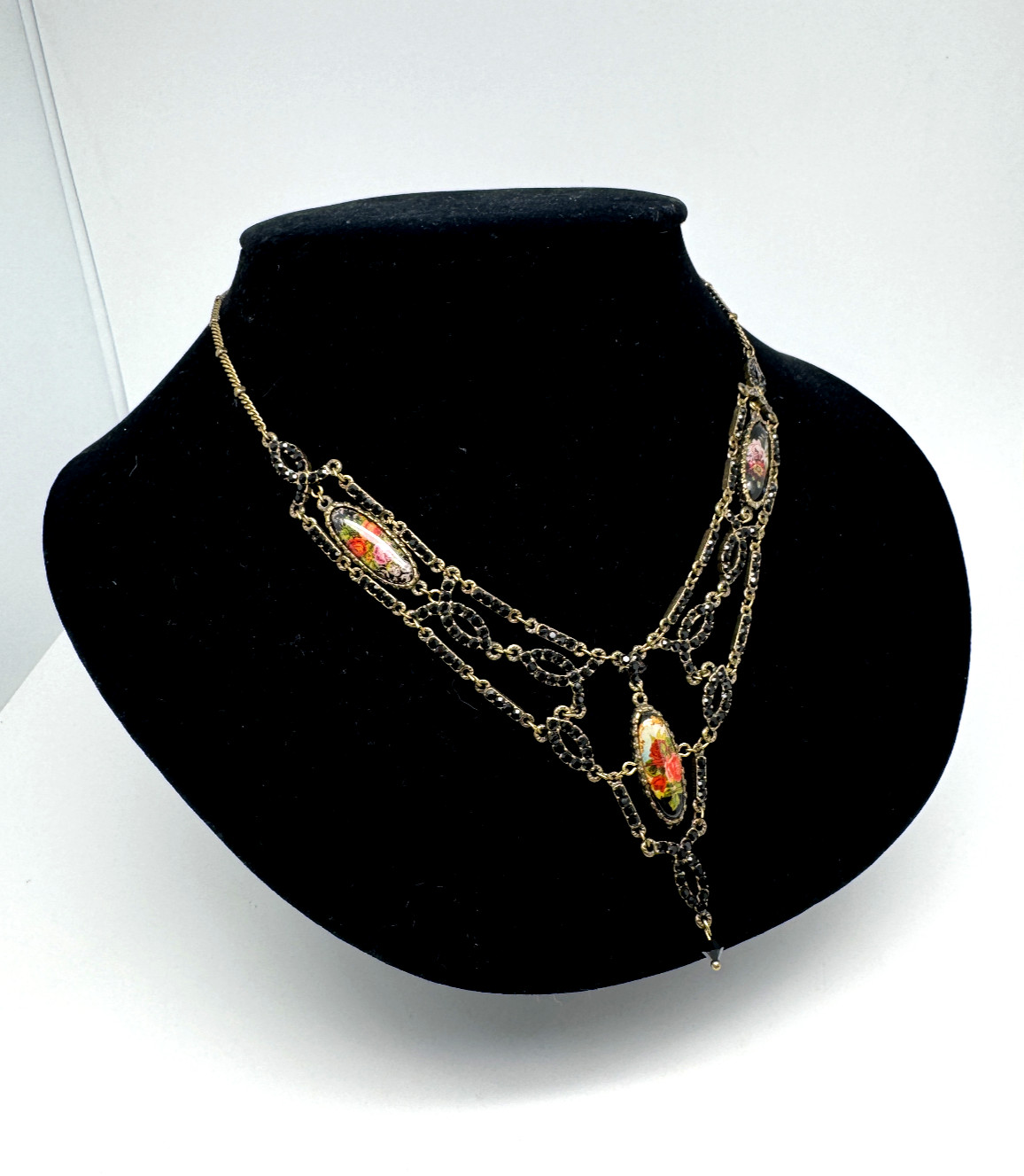 Lovely Delicate Necklace By Michal Negrin With Colorful Crystals #37#