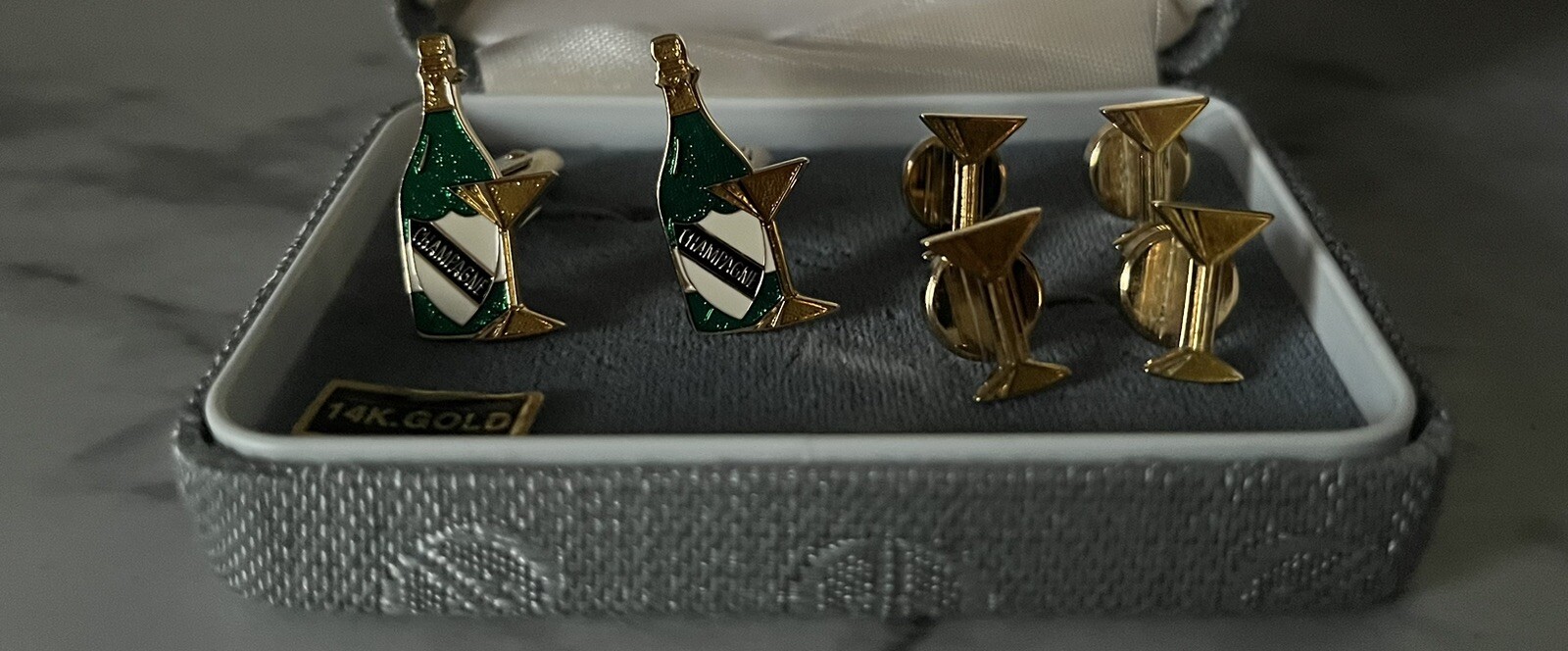 cufflinks and stud set gold vintage