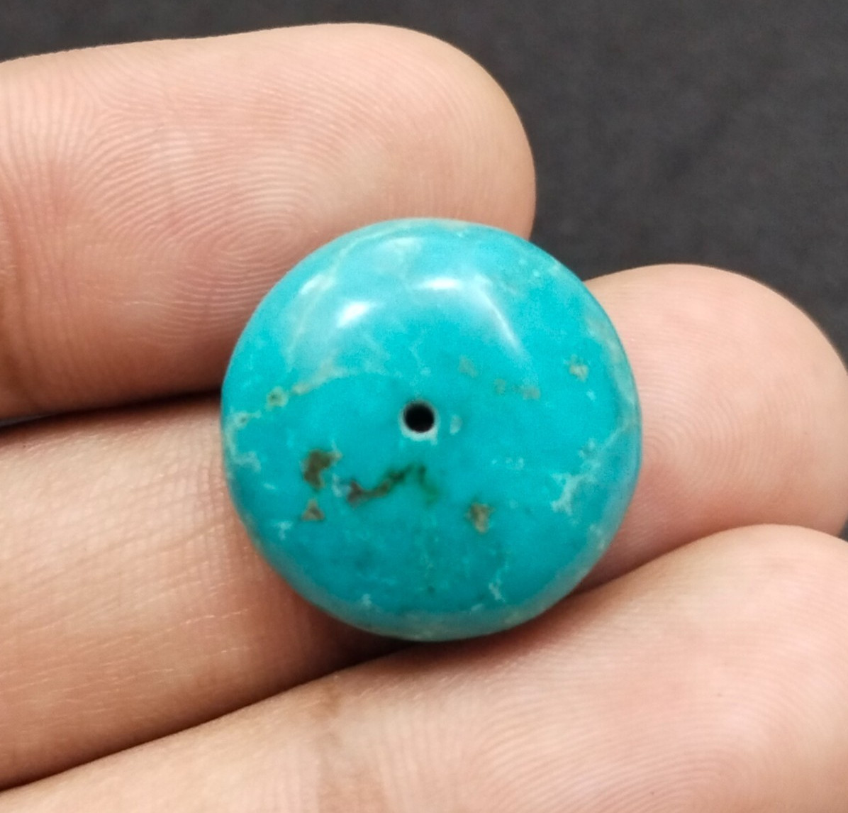 Tibetan Turquoise Round Tyre Beads, Real Undyed Gemstone (19×9 mm) Make Jewelry