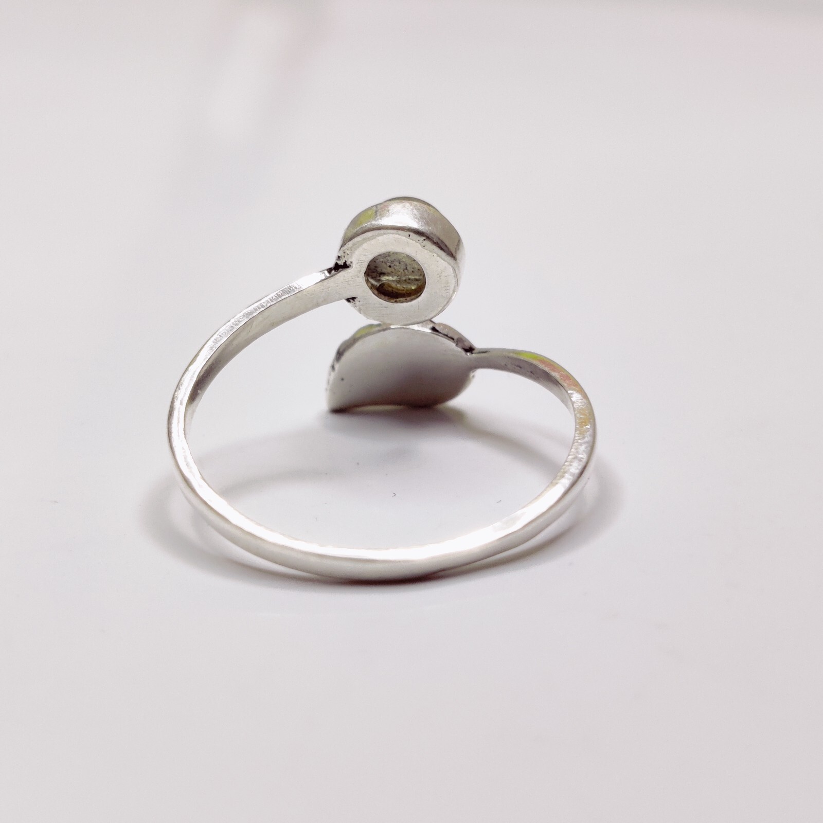 Moonstone Gemstone 925Sterling Silver Stackable Leaf ring available in all sizes