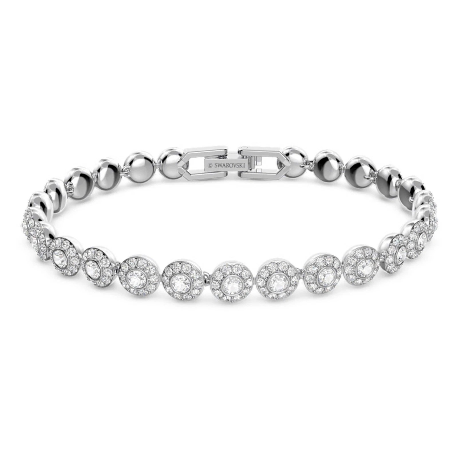 NWT Swarovski Una Angelic Tennis Bracelet Round Cut White Tone Gift 5071173