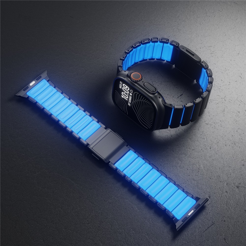 Titanium + Silicone Link Band for Apple Watch Ultra 3 2 49mm Series 11 10 9 8 7