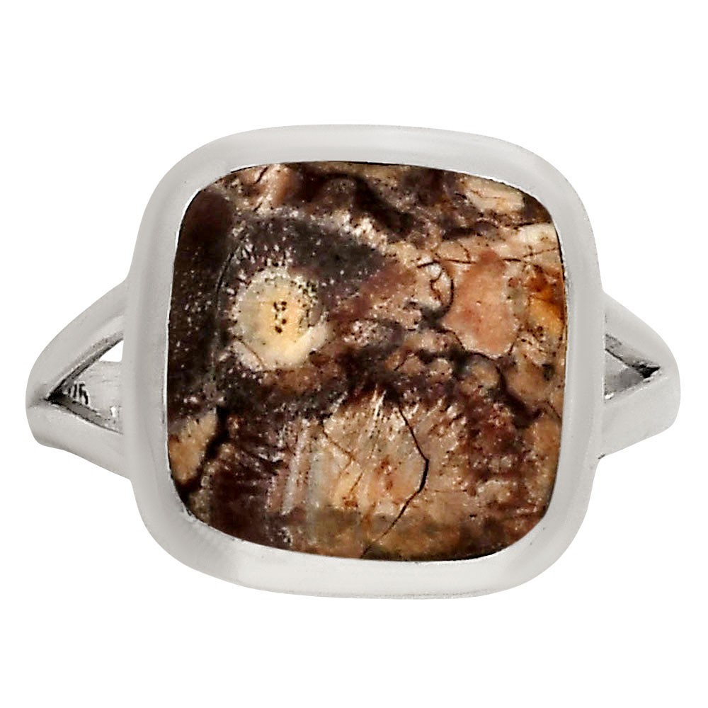 Natural Mexican Bird Eye 925 Sterling Silver Ring s.7 Jewelry R-1005