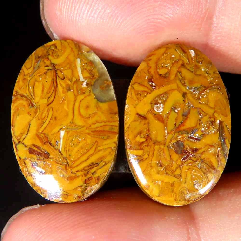 24.95Cts 100%Natural super Mariam Jasper Oval Pair Cab 13x20x5mm Loose Gemstone