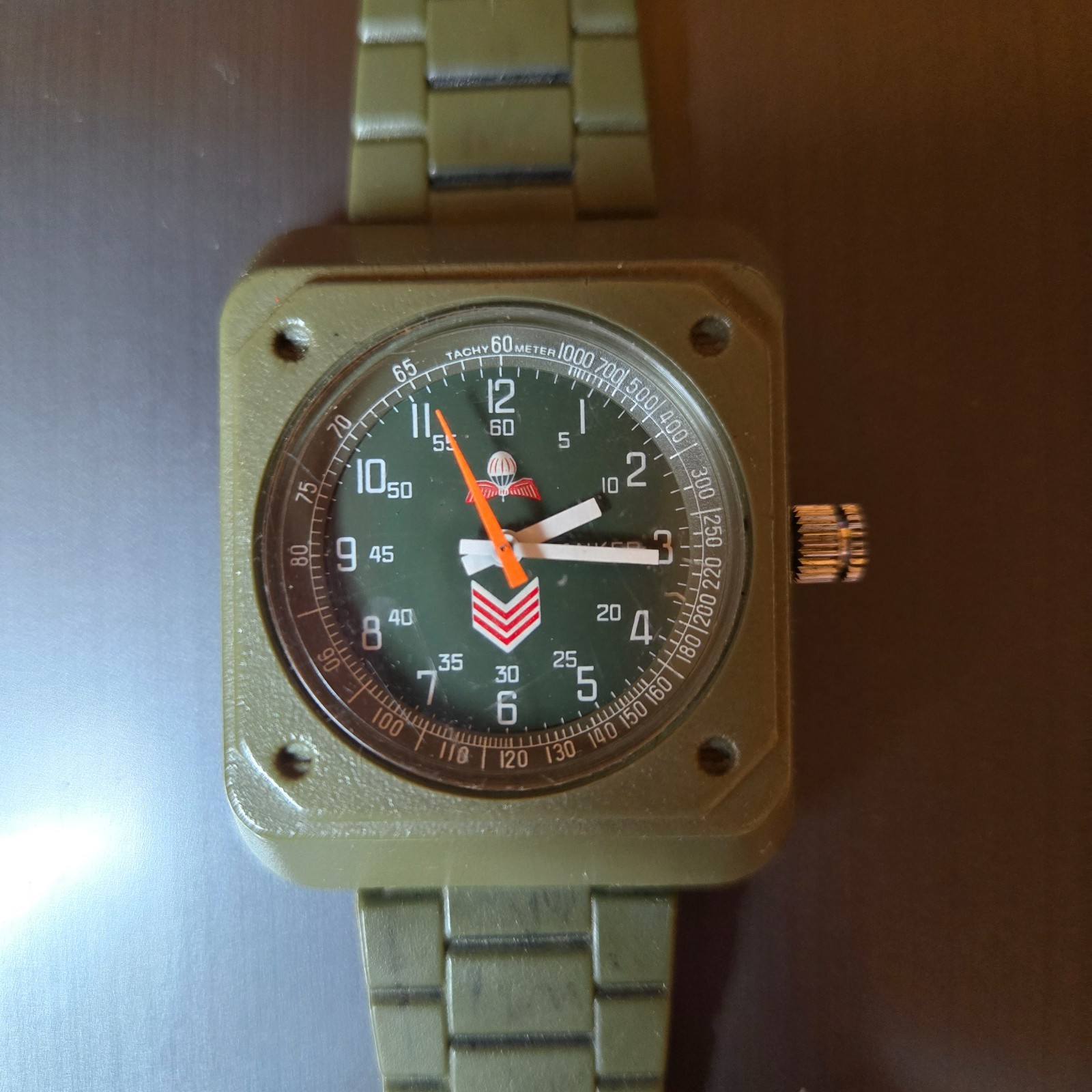 Anker ARMY AVIATOR MILITARY PILOTS 37mm MEN’S WATCH OD Green Vintage Rare
