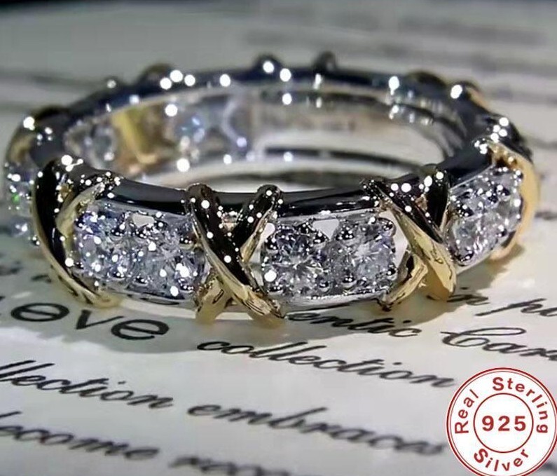 Classic Luxury 925 Sterling Silver Ring with Zircon Crystal Ring for Woman Gift