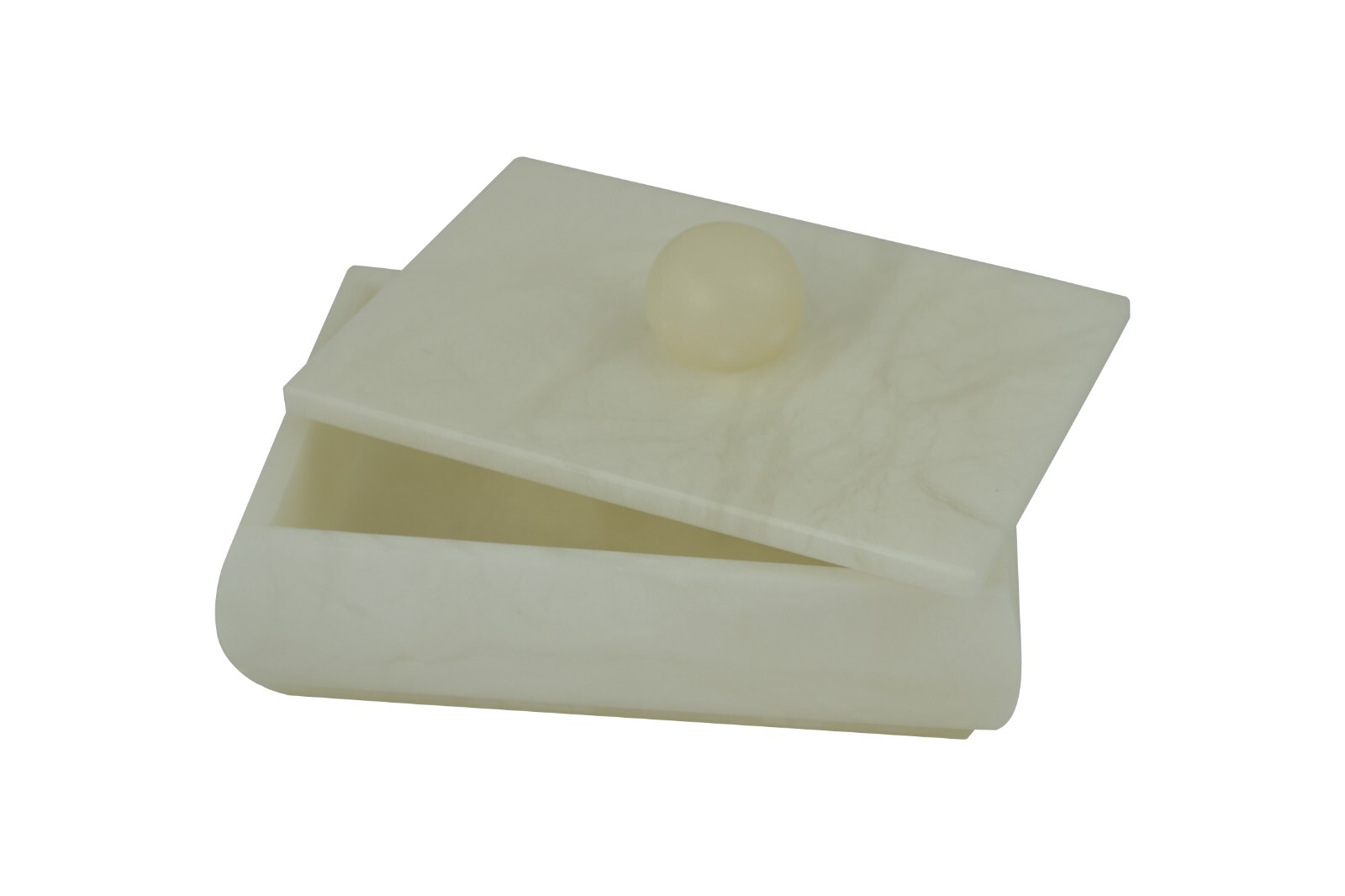 6″ Inch Solid Alabaster Sone Jewelry Box