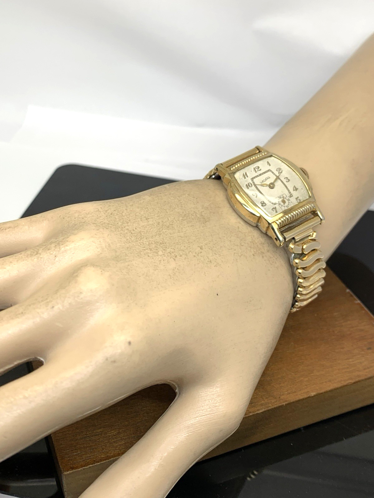 Latham Watch Art Deco Swiss Manual Silver Dial Gold Stainless Steel Tank 27mm