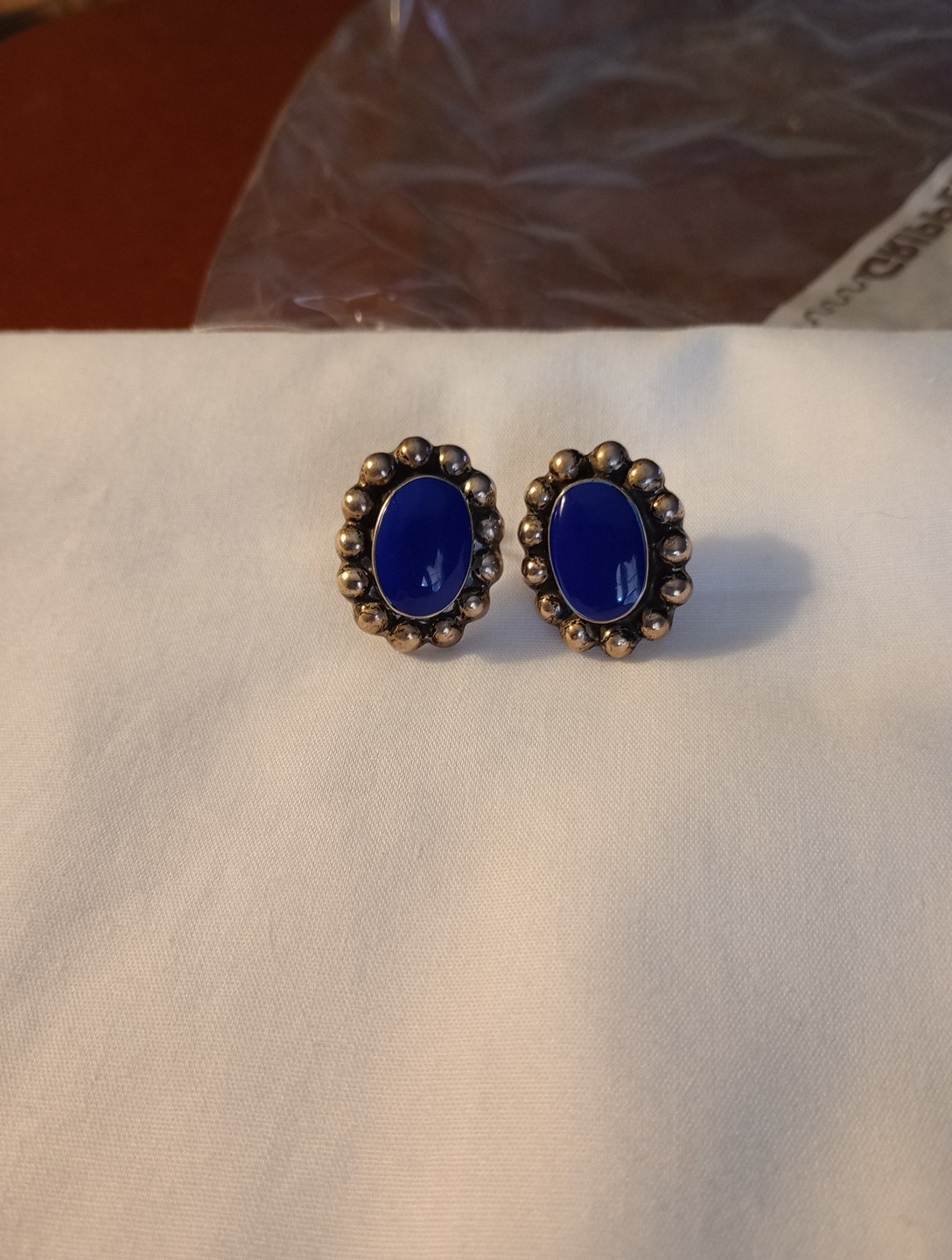 Vintage TS-104 Post Earings From Mexico Sterling Silver 925 With Purple onyx