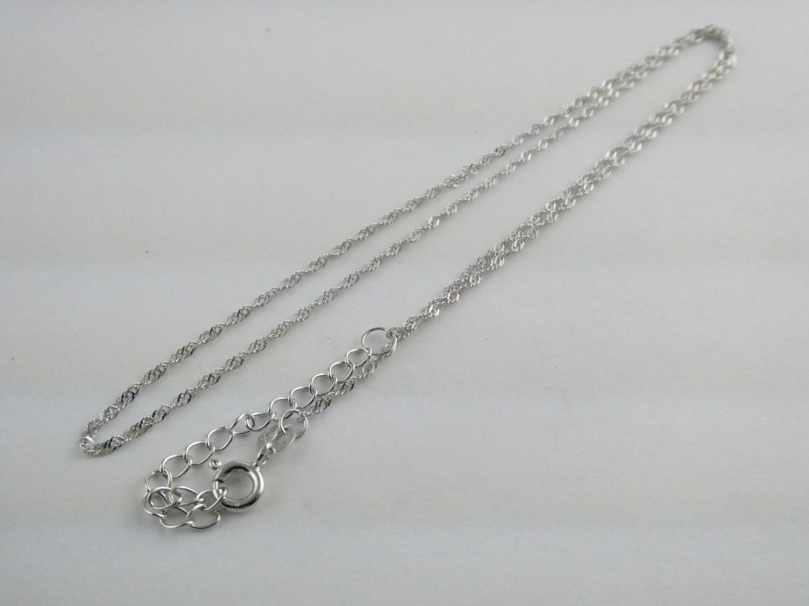 Sterling Silver Link Chain Necklace Adjustable 18-20 Inch Length 1.7g .4mm Thick