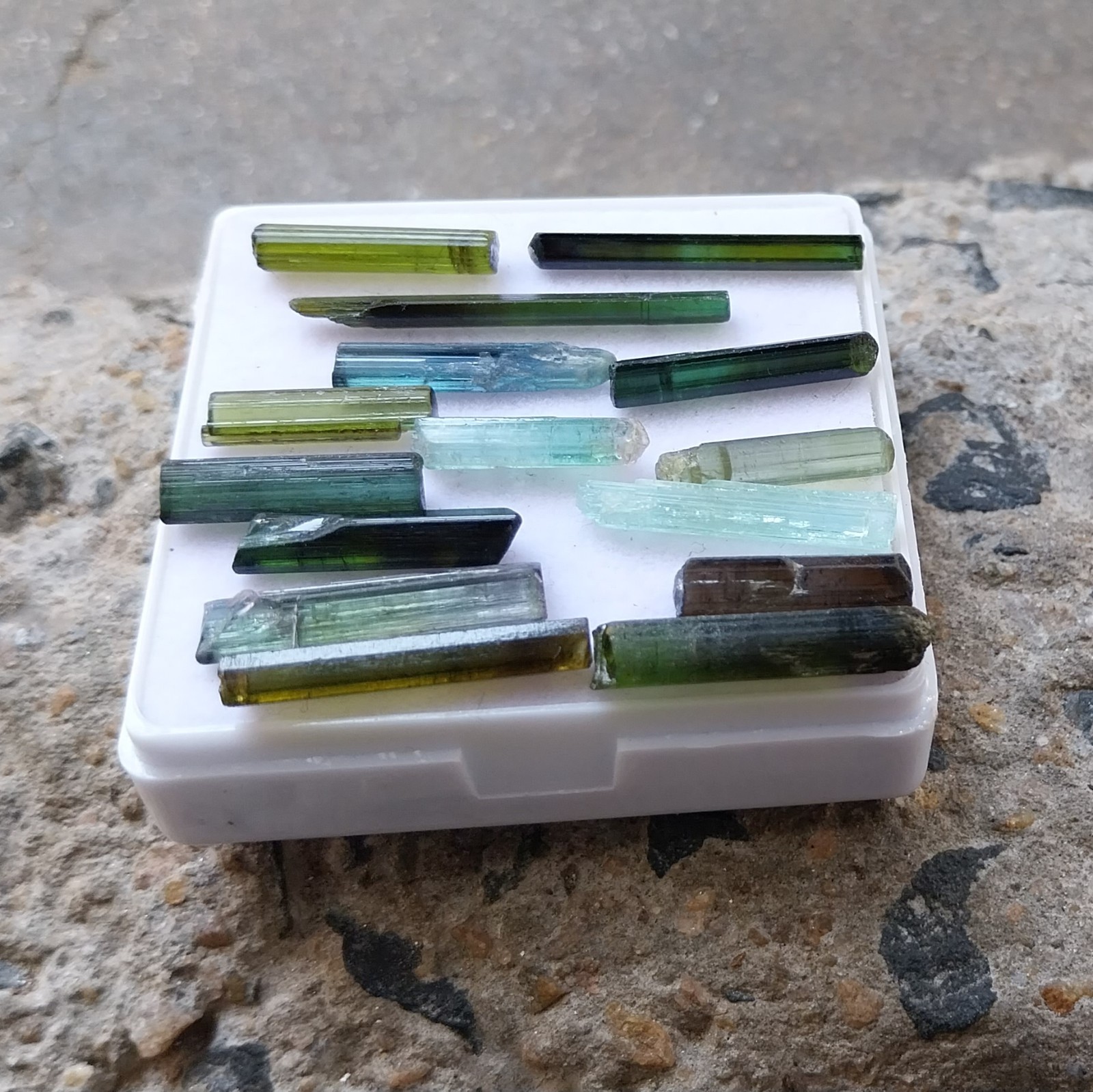 38 Carat 15 to 30 MM Natural Multi Tourmaline Raw Rough Pencil 15 Piece Lot