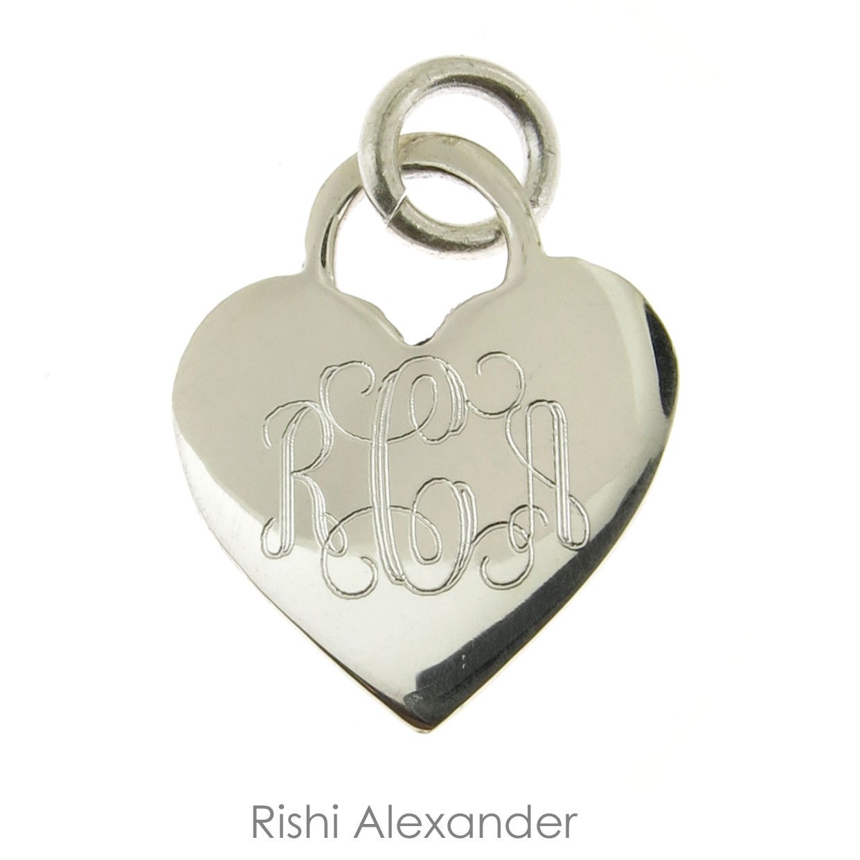 925 Sterling Silver Monogram Personalized Heart Pendant