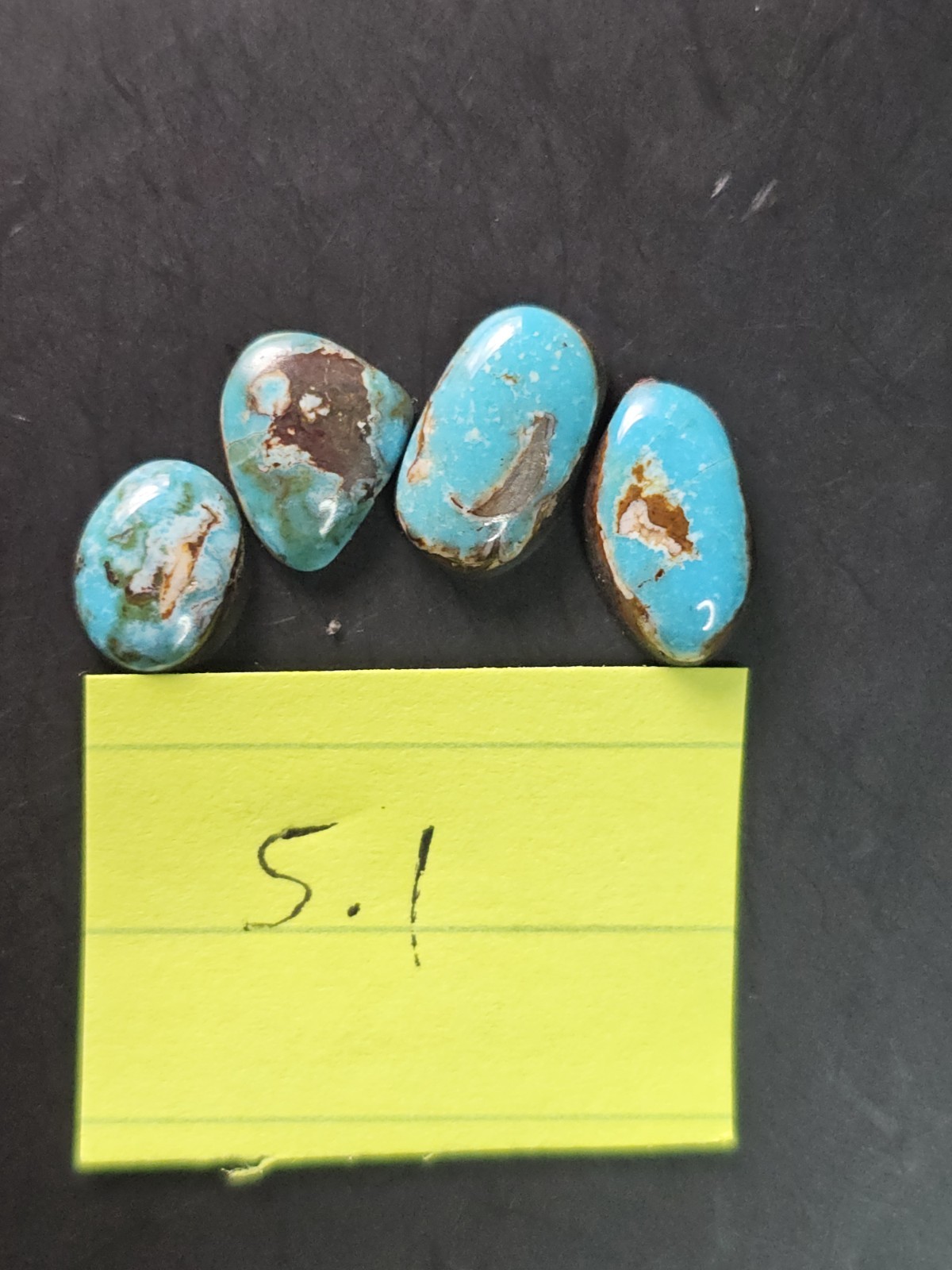 Beautiful Carico Lake Turquoise Robin Egg Blue Cab Lot. 8.05ct. Vintage Natural