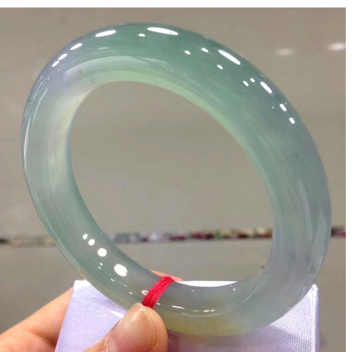 Myanmar Jade Bracelet for Women, Water Permeable Floating Flower Jade Bracelet