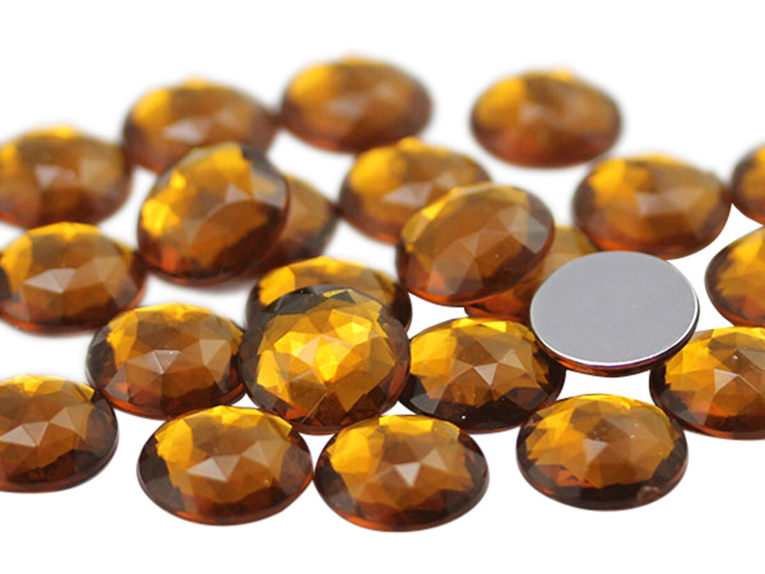 18mm Assorted 12 Colors Flat Back Acrylic Round Gems Rhinestones – 120 Pieces