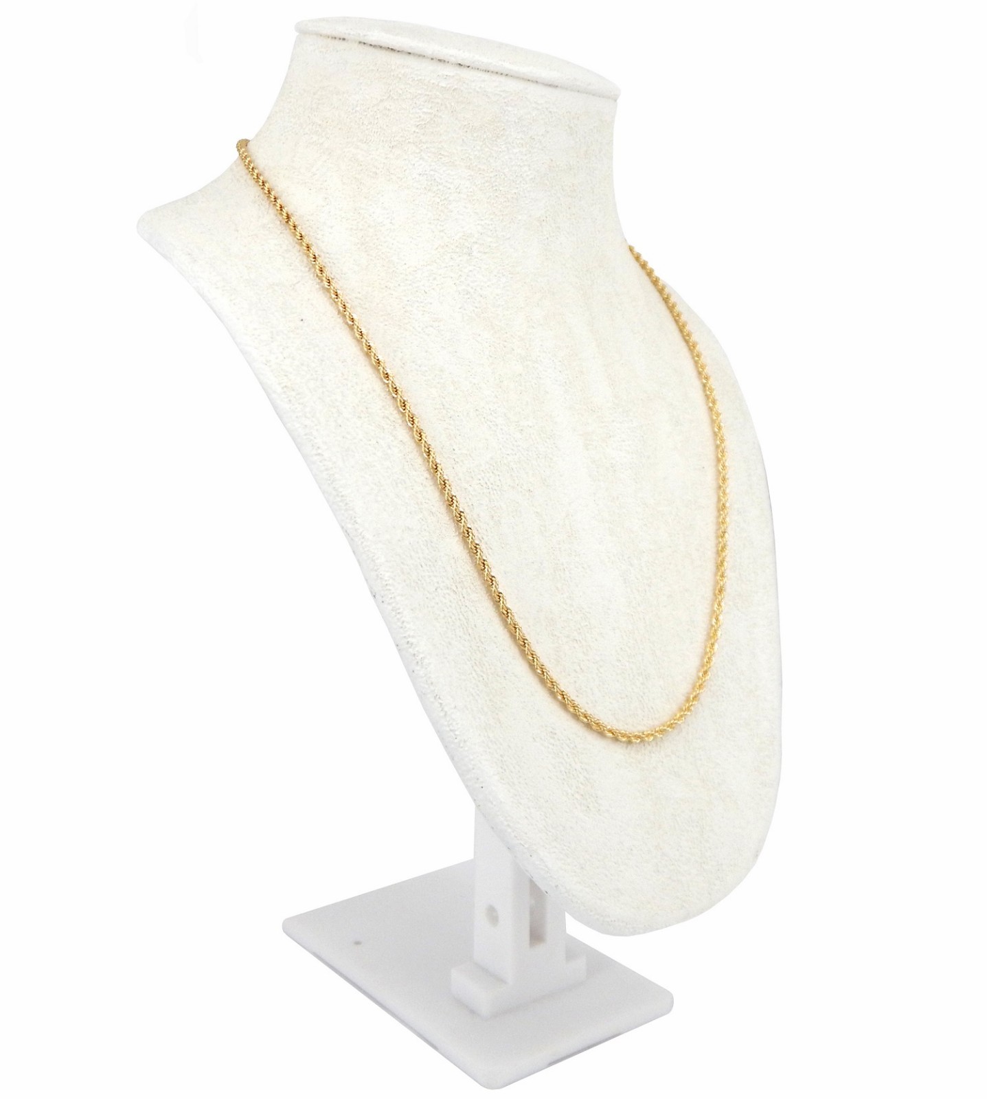 Mens Rope Chain Necklace 2.5mm 14k Gold Plated 18″, 20″, 22″, 24″, 26″, 30″ inch