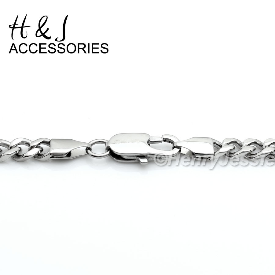 20″Stainless Steel 5mm Silver Cuban Curb Chain Anchor JESUS Cross Pendant*P58