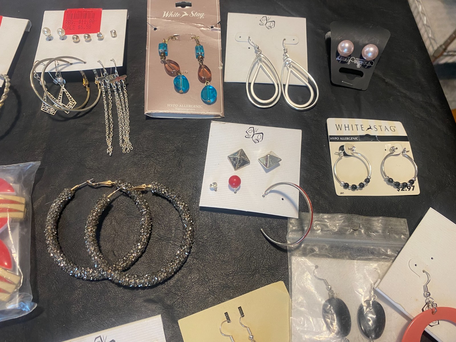 huge lot 80+ pairs earrings earring dangle stud hoop clip shop estate mix “R”