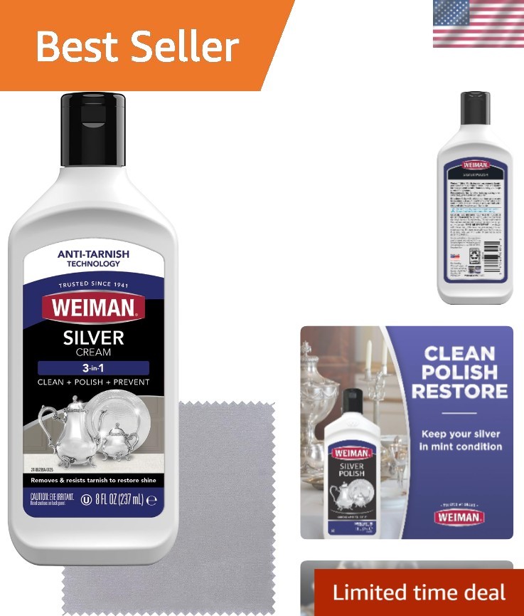 Anti-Tarnish Silver Cleaner: Safely Polish & Restore with Floral Scent – 8 Oz