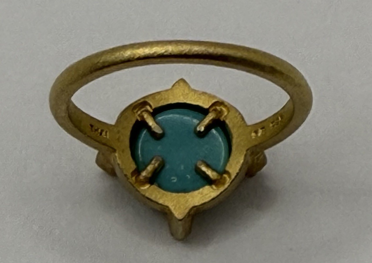 Freida Rothman Amazonian Allure Turquoise Single Stone Cocktail Ring Size 7