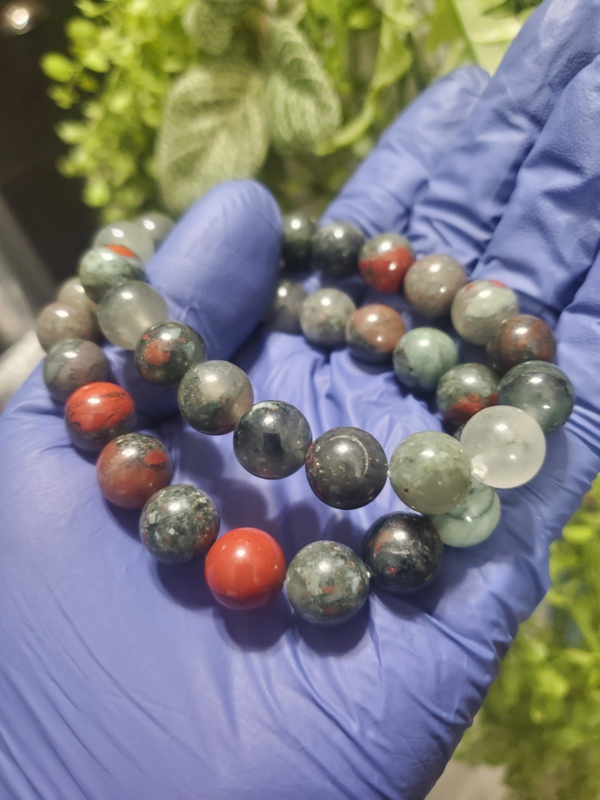 African‎ blood stone 10.8mm Bead bracelet 7″ Wrist Size