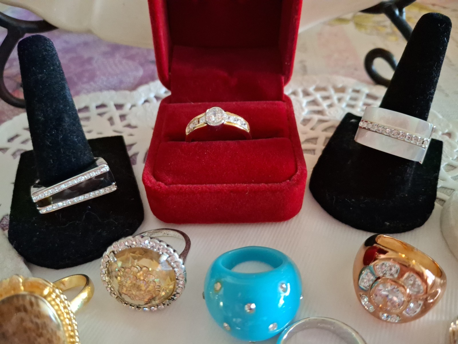 Vintage To Modern Lot Of Rings 15, Sizes Vary 7-9 Designer Camille Lucie (7)