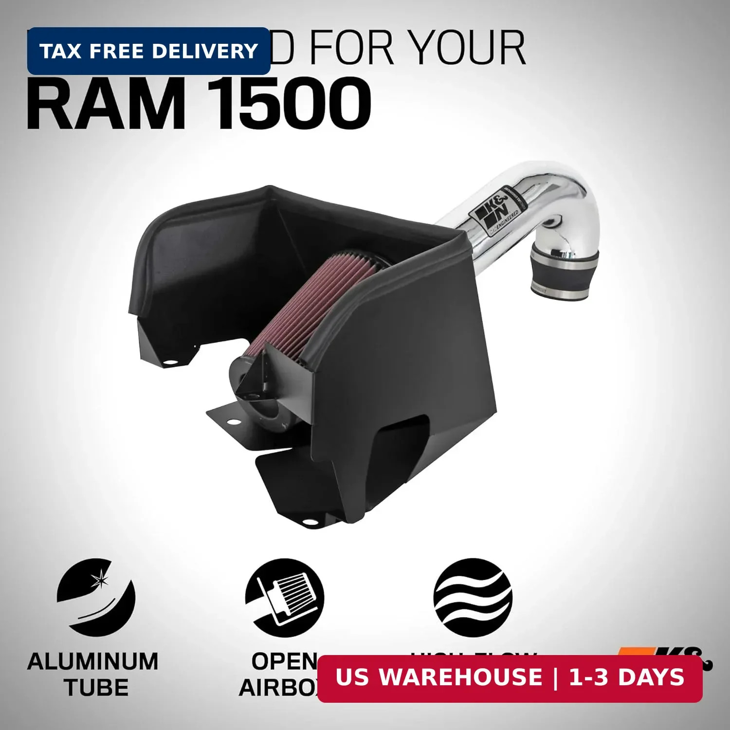 K&N Cold Air Intake System for 2019-2026 RAM 1500 Increase Power 77-1578KP
