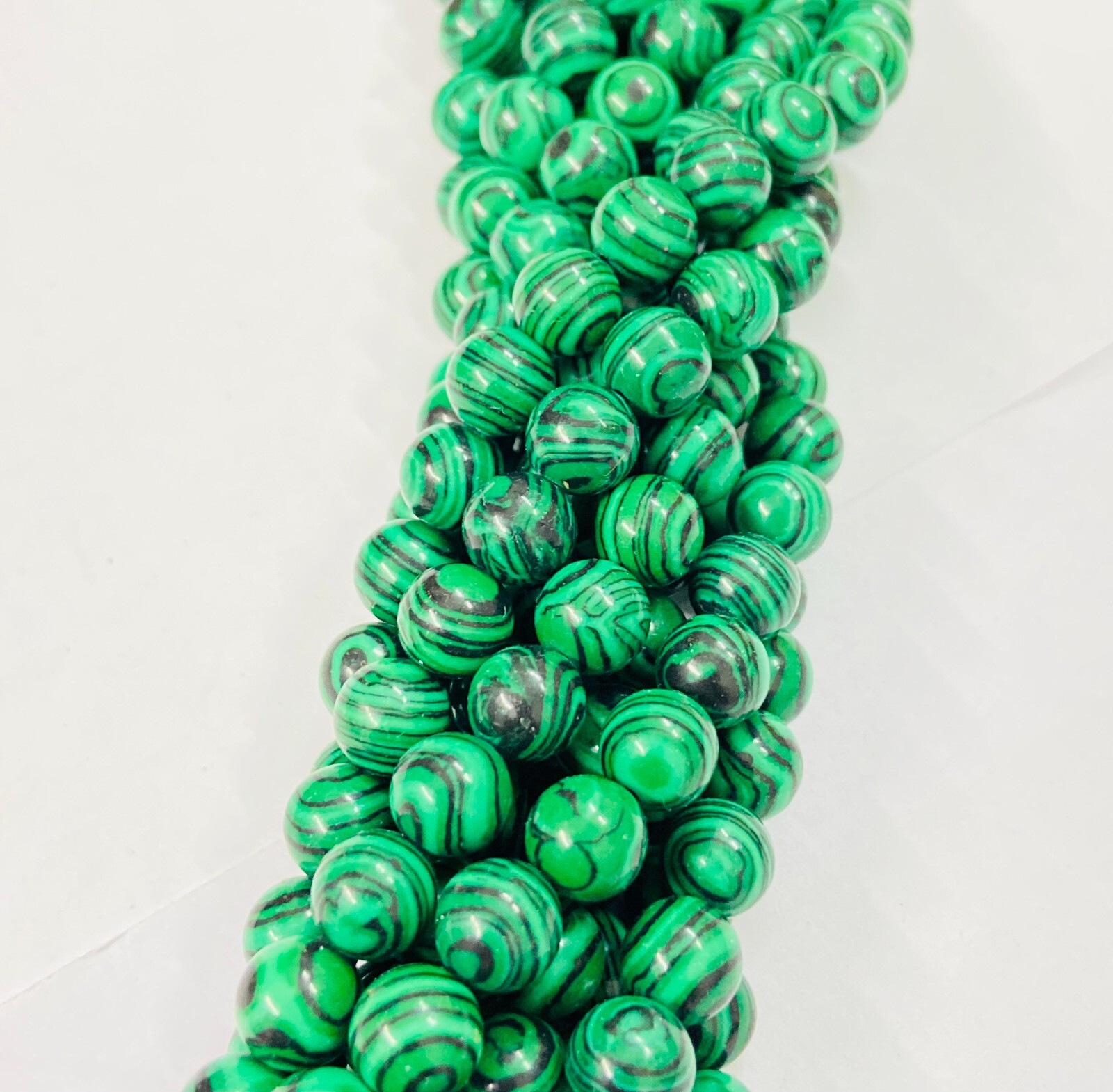 Malachite Beads 15” Strand – Smooth Round Healing Gemstones For Jewelry Making