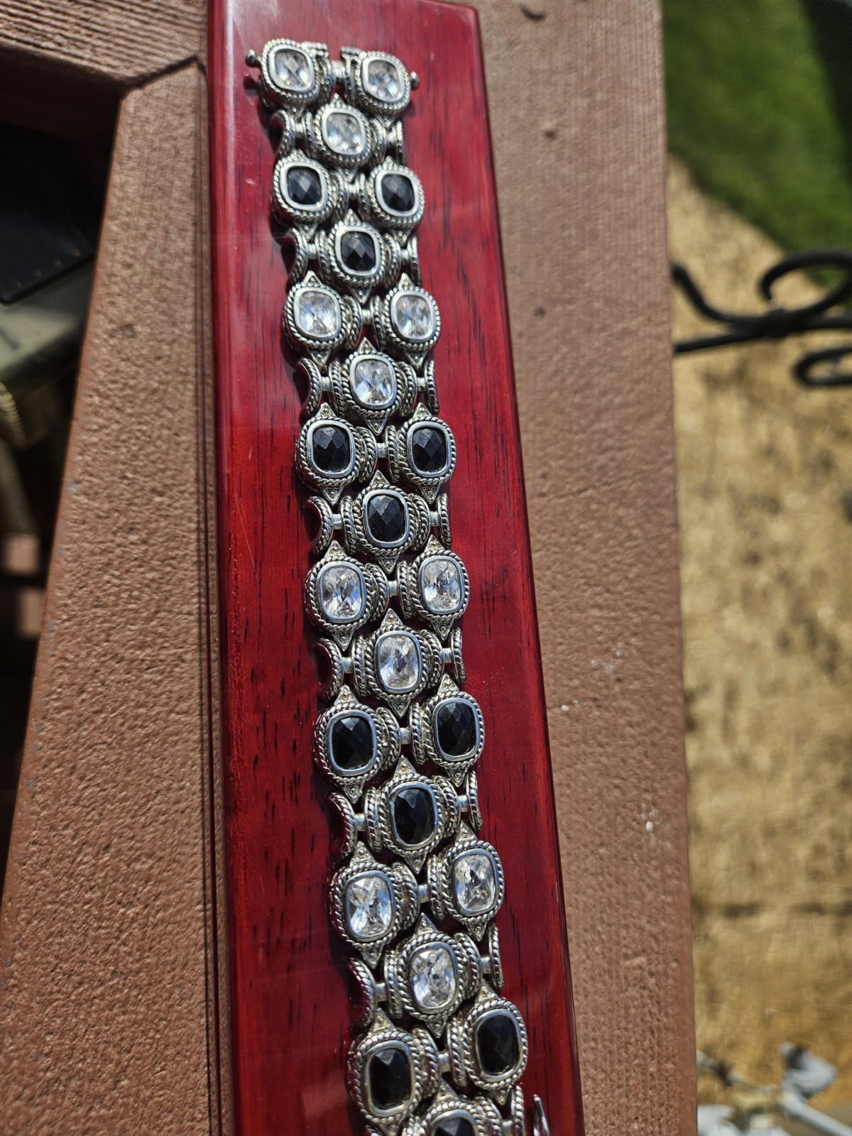 CZ Spinel Tennis Gemstone Luxury Ornate Bracelet Bangle Jewelry Accessory