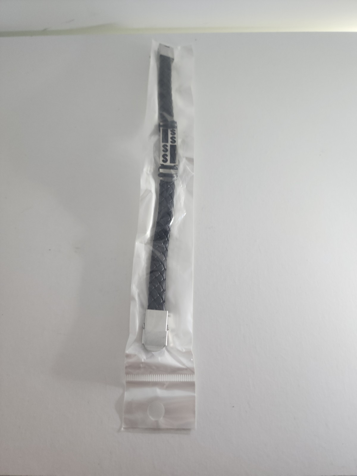 Men Black Braided Casual Bracelet Silver Accent Urban Fashion Sealed Gift New