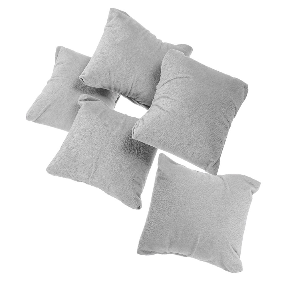 5Pcs Grey Cloth Watch and Bracelet Display Pillows Soft Durable Cushions