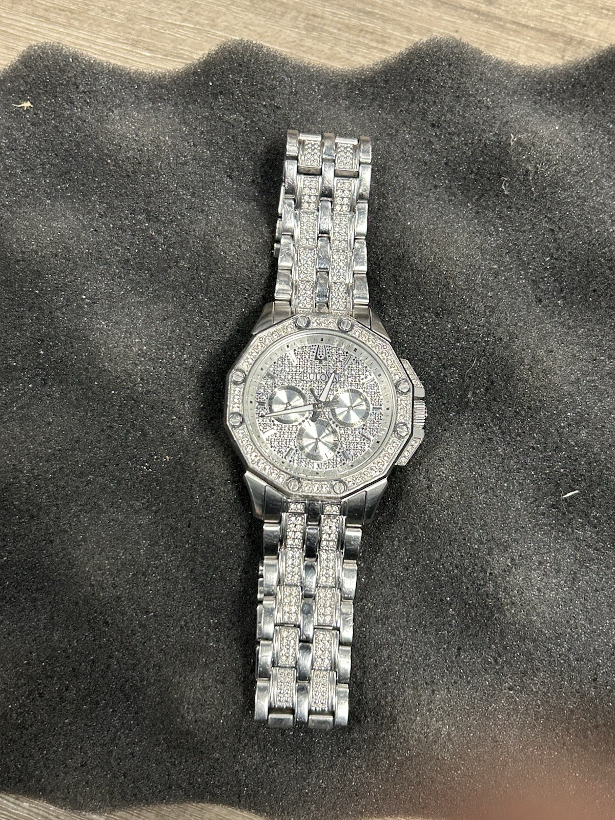 Bulova Men’s Octava Crystal Stainless Steel Silver 42mm Watch 96C134