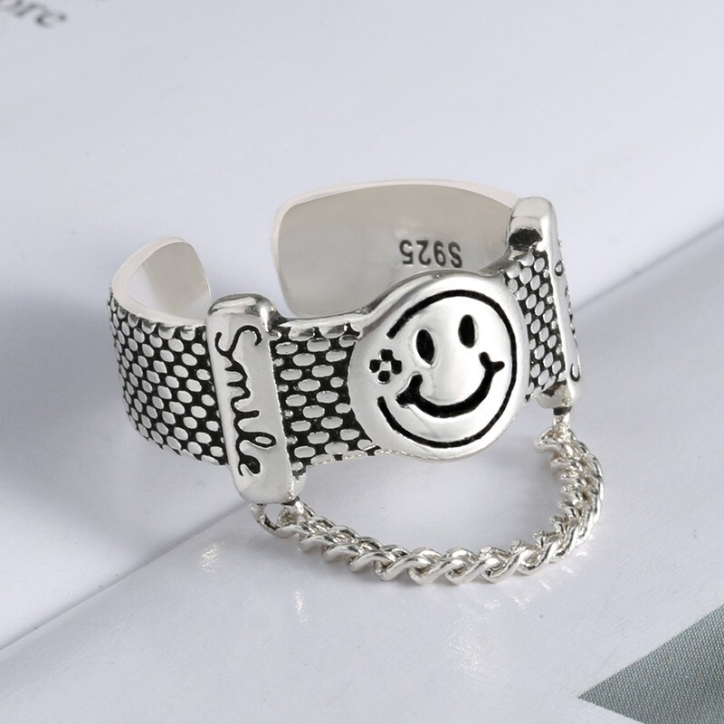 Unisex Adjustable Anti Anxiety Rings Silver Anxiety Relief Spinning Fidget Ring