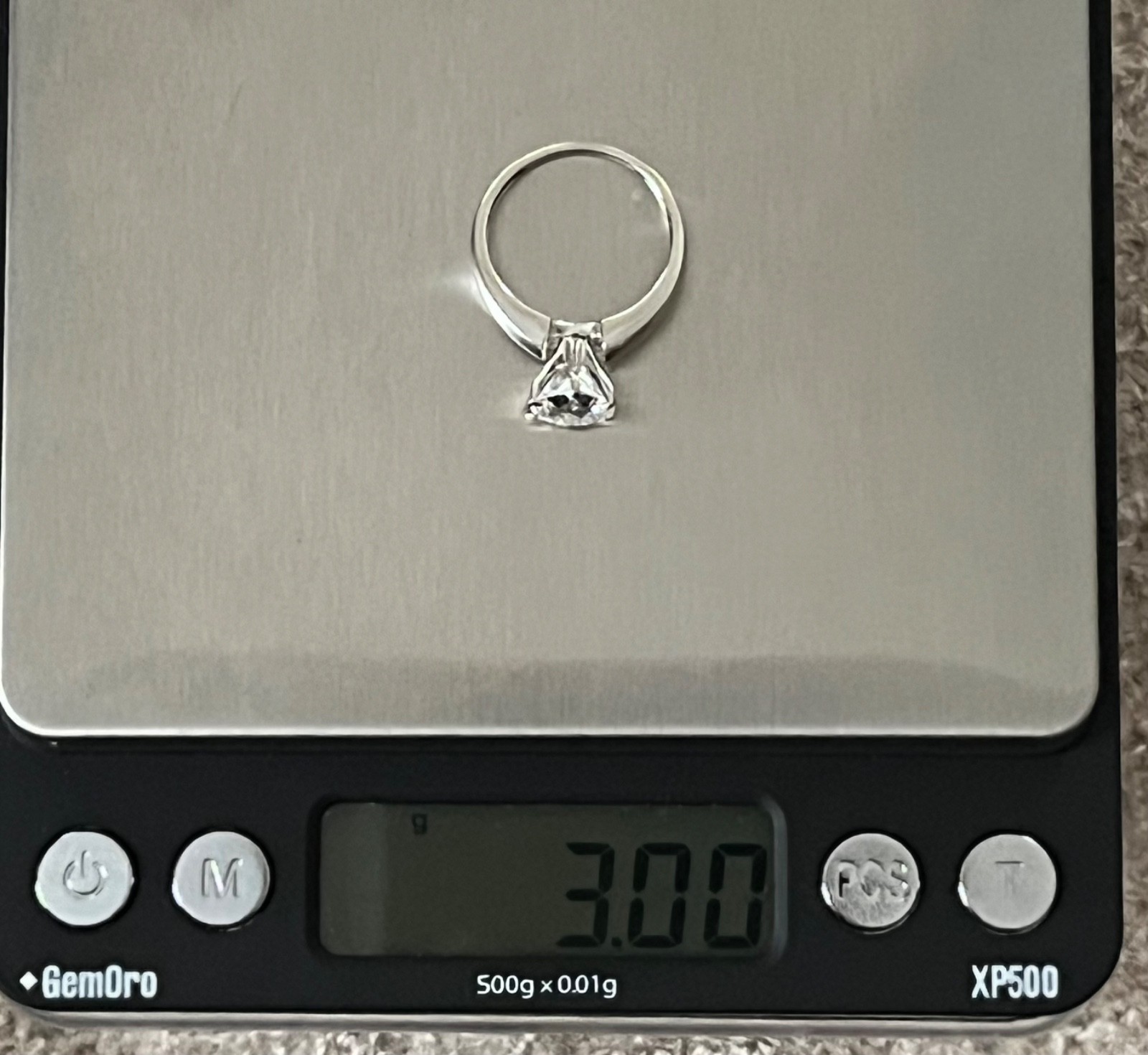 14K 2CT Pear Diamonique Ring~Solid 3gm! Sz 6- ECU!