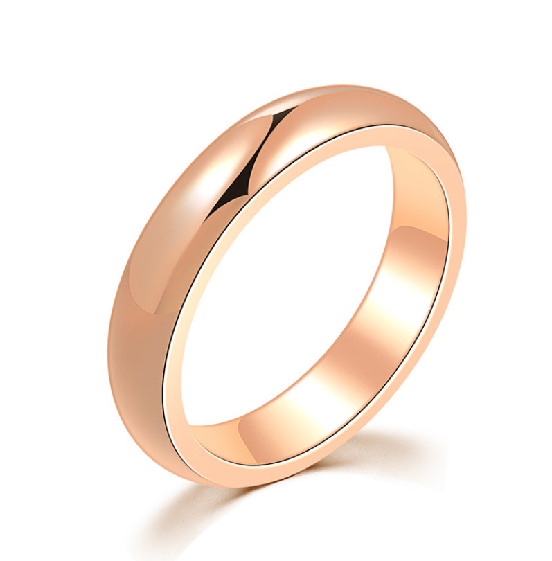 4MM Silver Gold Plated Stainless Steel Men Women Wedding Ring Band Size 3-13