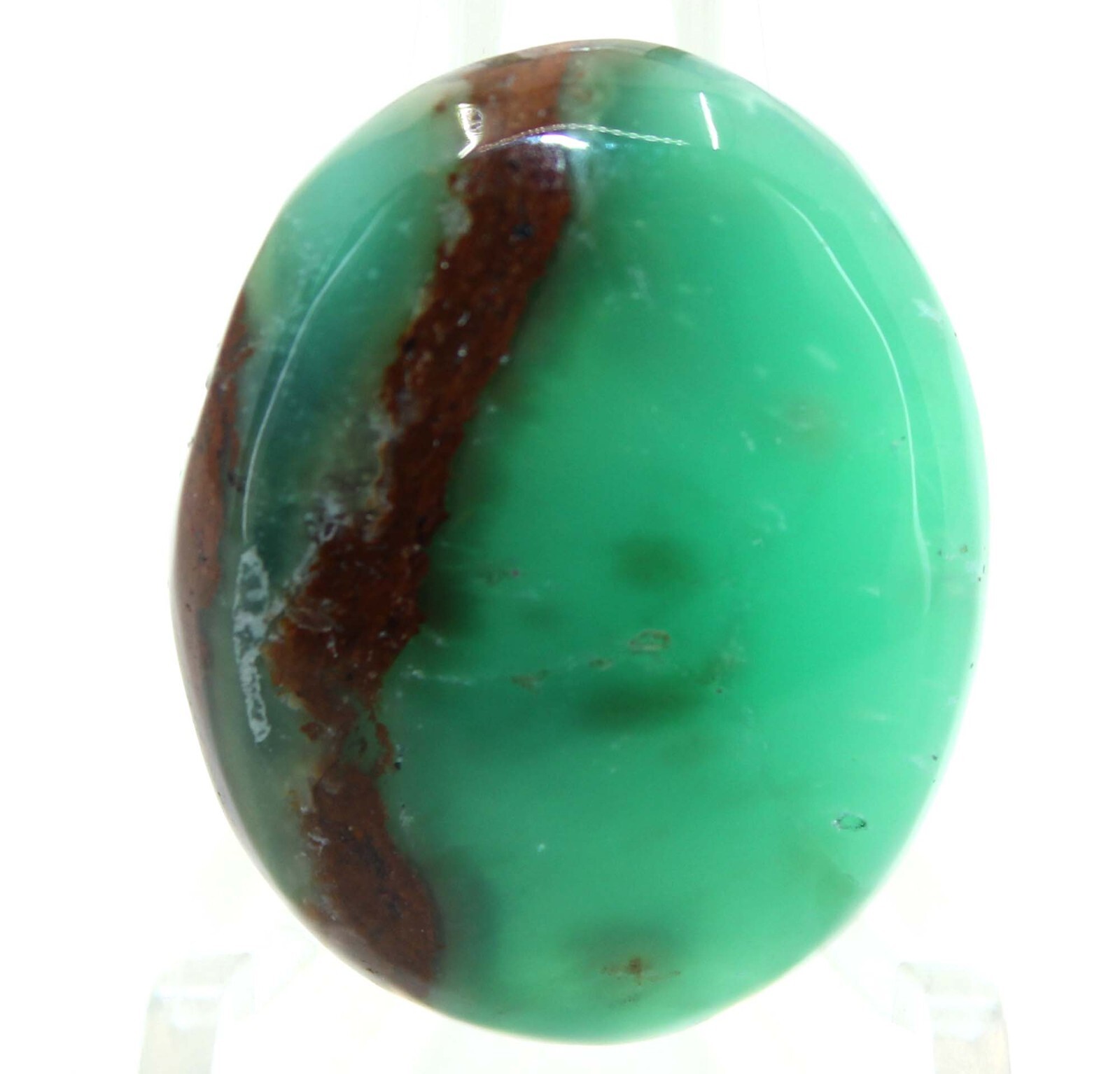 Untreated 38.5 Cts Bio Chrysoprase Gemstone Oval Cabochon Loose Gemstone 29x33x7