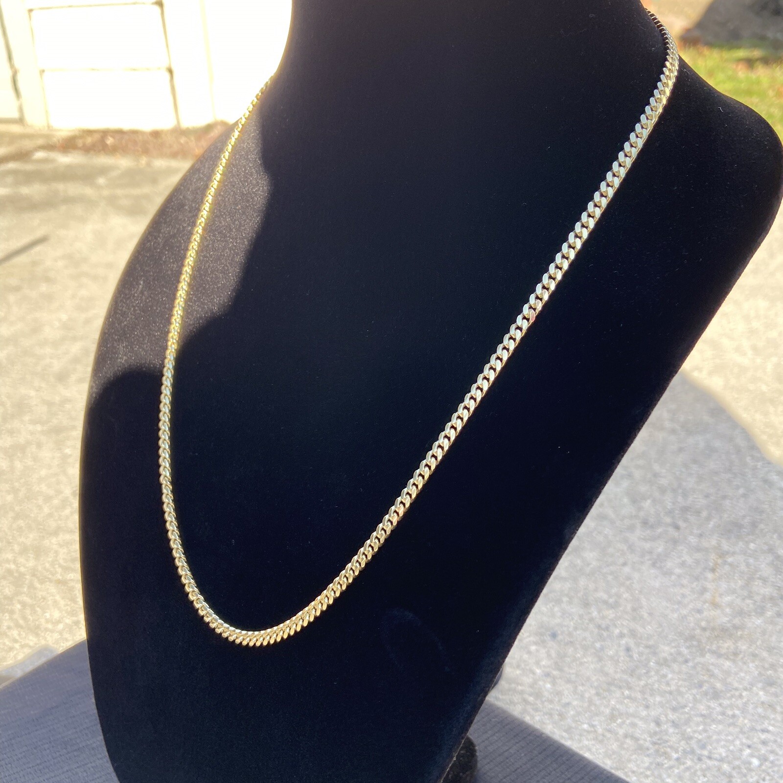 Gold Chain 14k Gold Vermeil Miami Cuban 24in 4mm .925 Italy