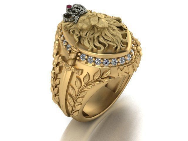 Oxidize Mens Royal King Of Jungle Ancient Lion 925Sterling Silver Statement Ring