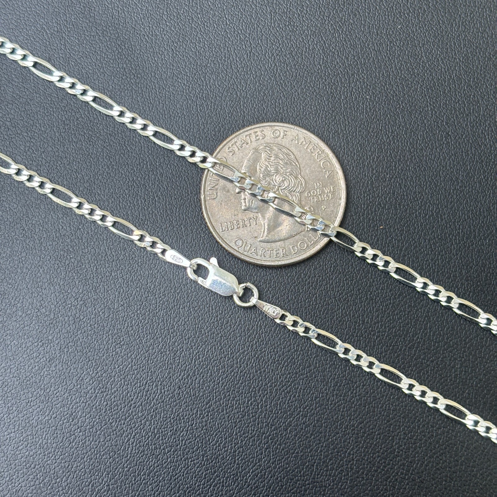 2.5mm Figaro Necklace – 925 Sterling Silver Or 14k Gold Vermeil