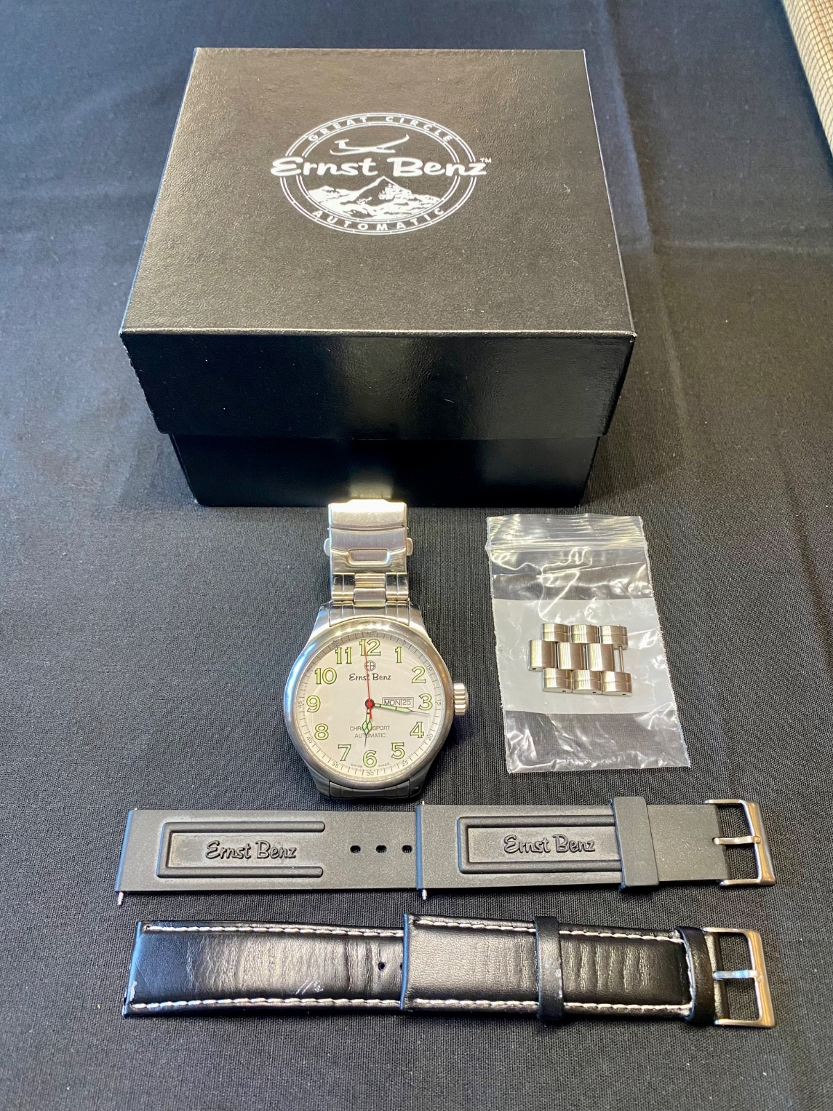Ernst Benz 47mm ChronoSport Automatic 10200 – RARE White Face Dial Watch