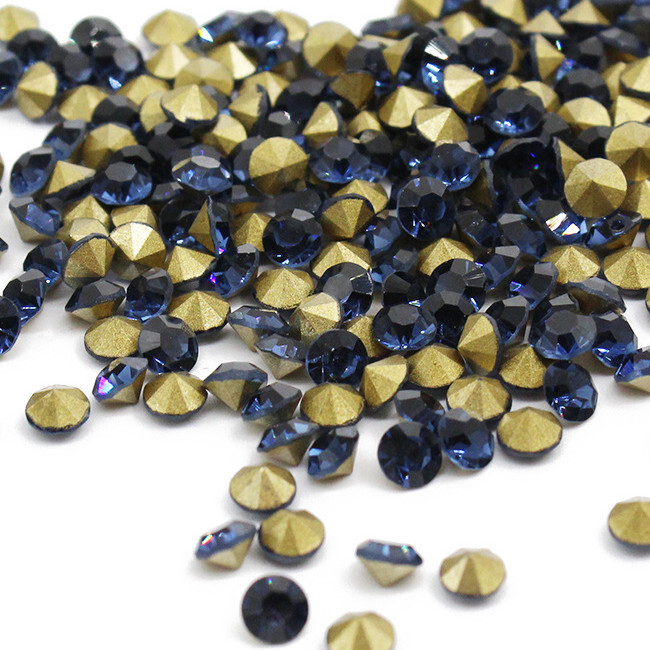 10 Bag Faceted Glass Pointed Rhinestone Findings Back Plated 1.9~2mm 1440pcs/Bag