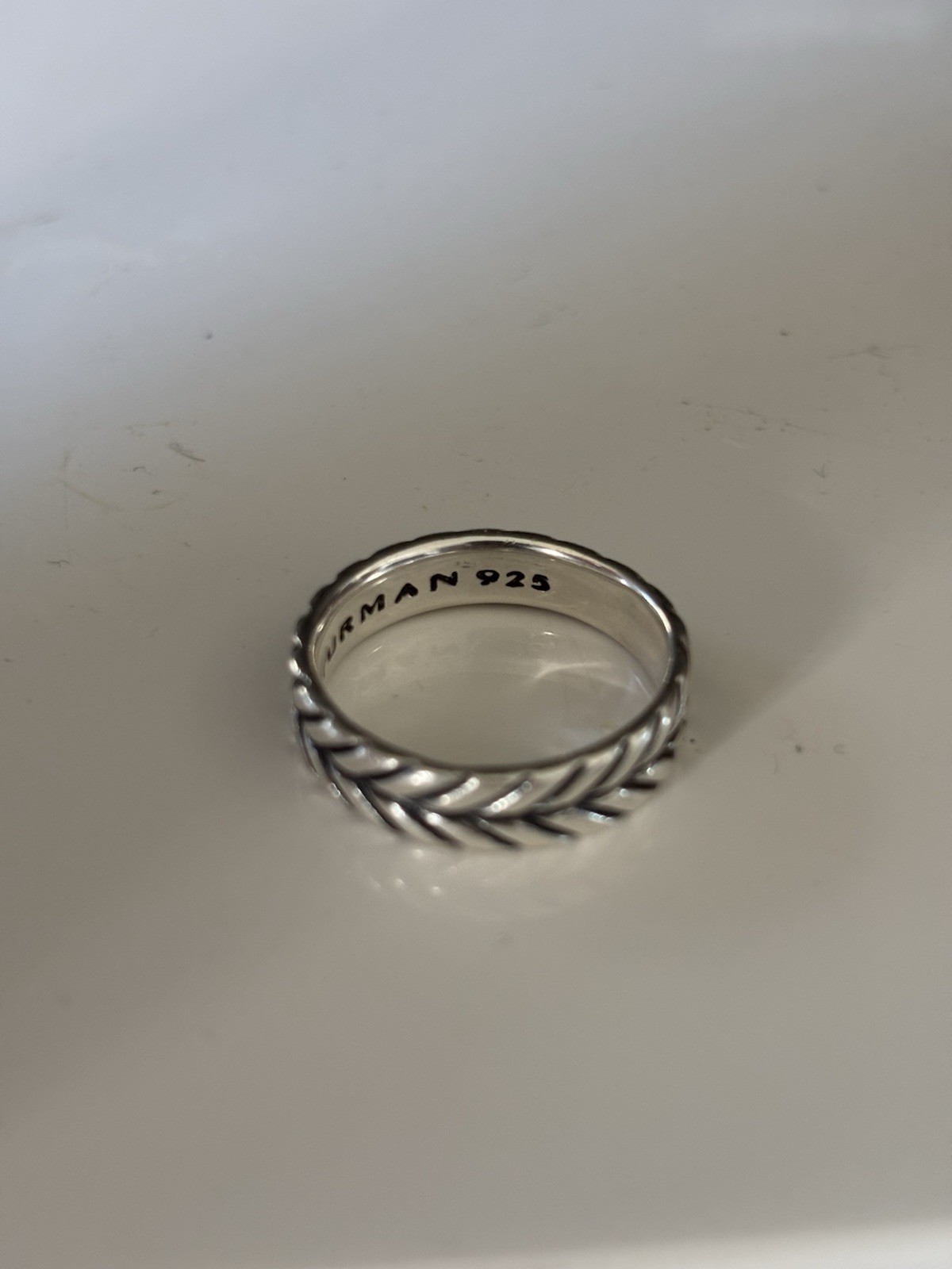 David Yurman Chevron Vintage Sterling Silver ring size 8