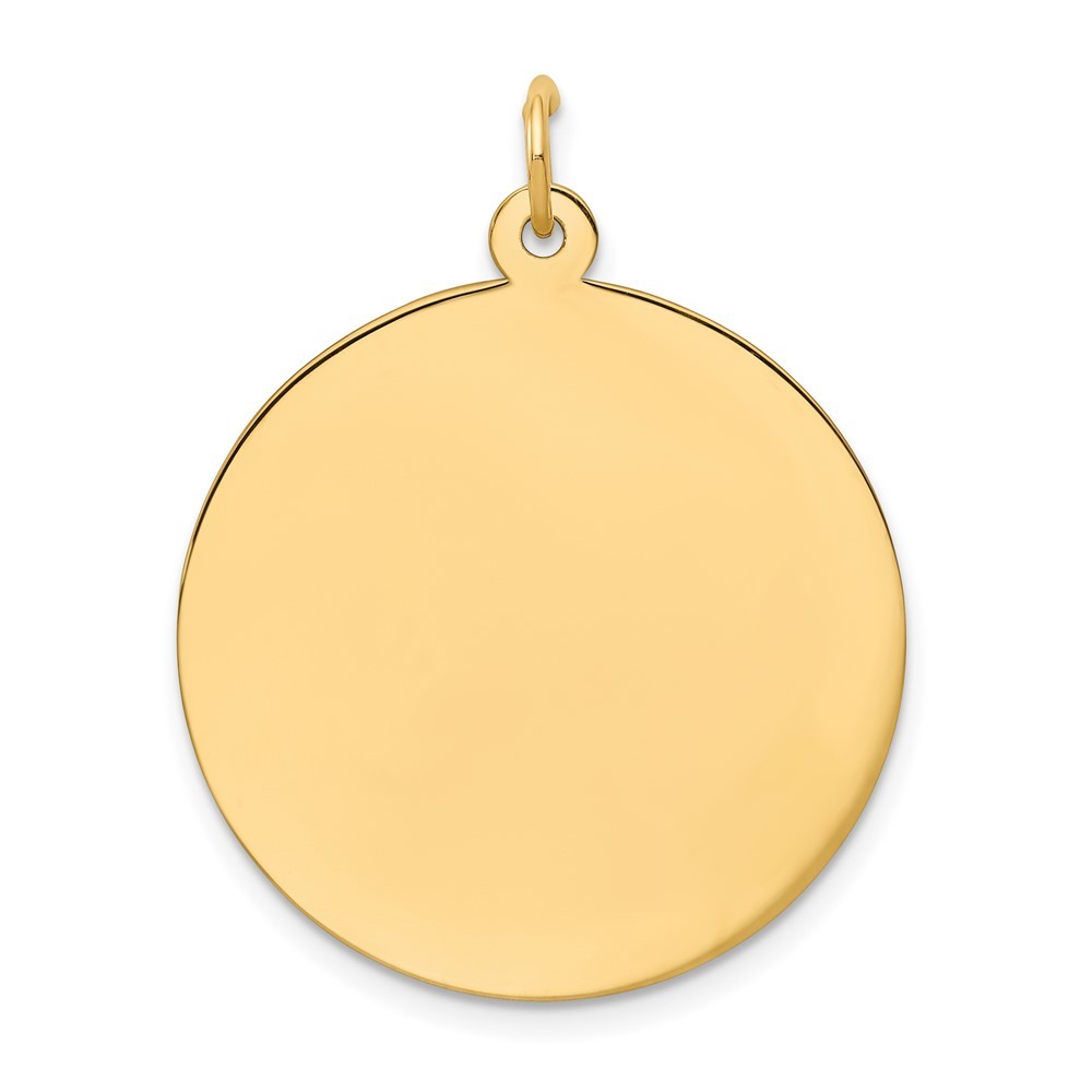 10K Yellow Gold Plain .018 Gauge Circular Engravable Disc Charm