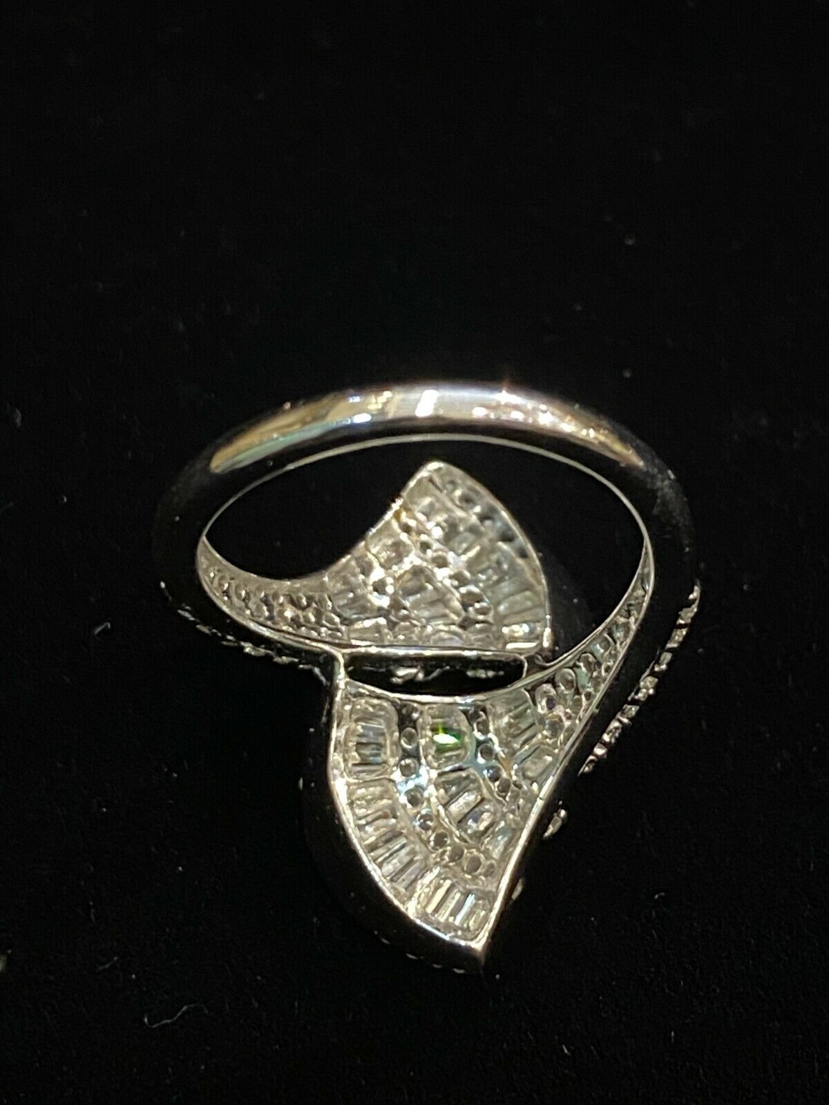 Pave 1.67 Cts Round Baguette Cut Diamonds Engagement Ring In 585 Solid 14K Gold