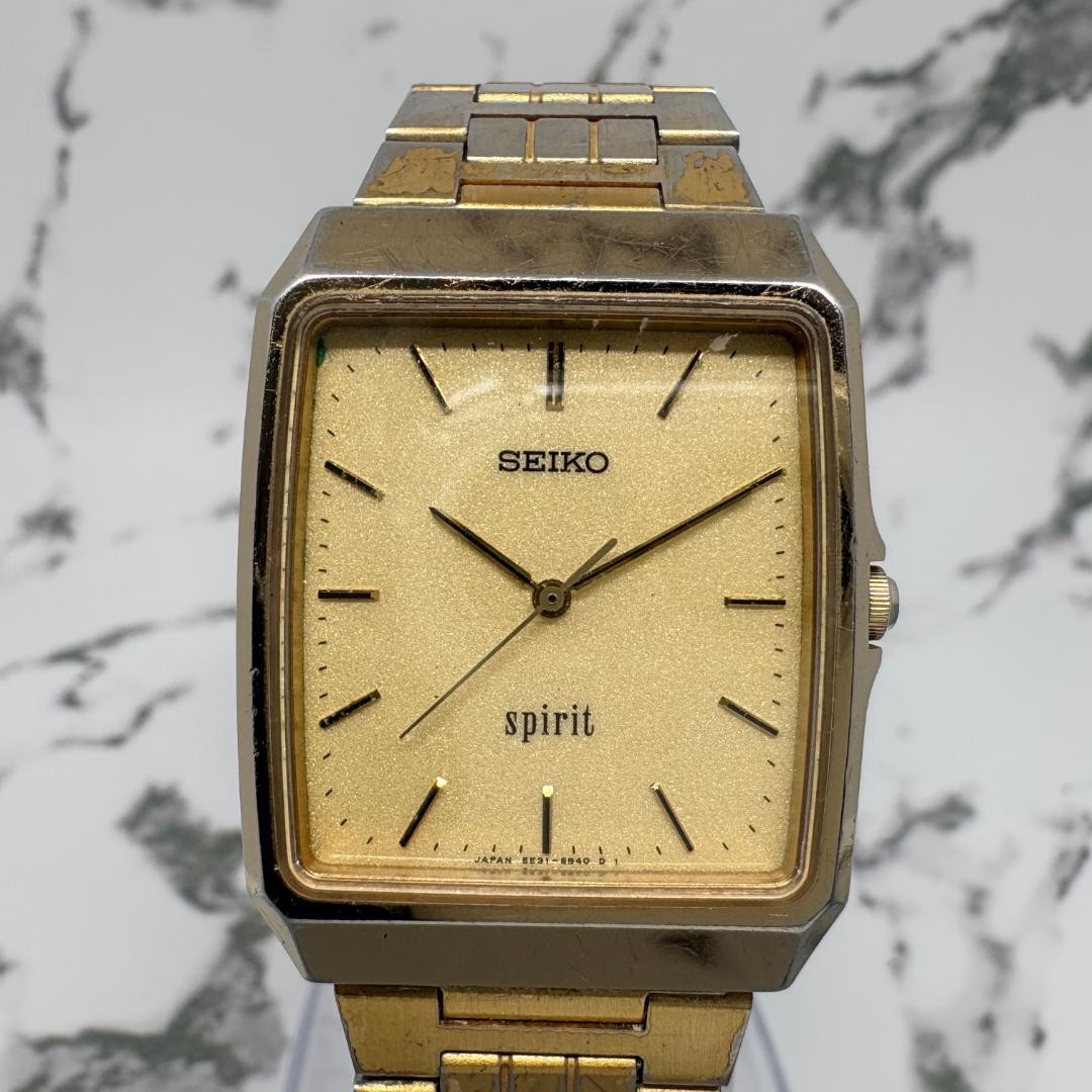 [Working Condition] SEIKO Spirit Square Gold