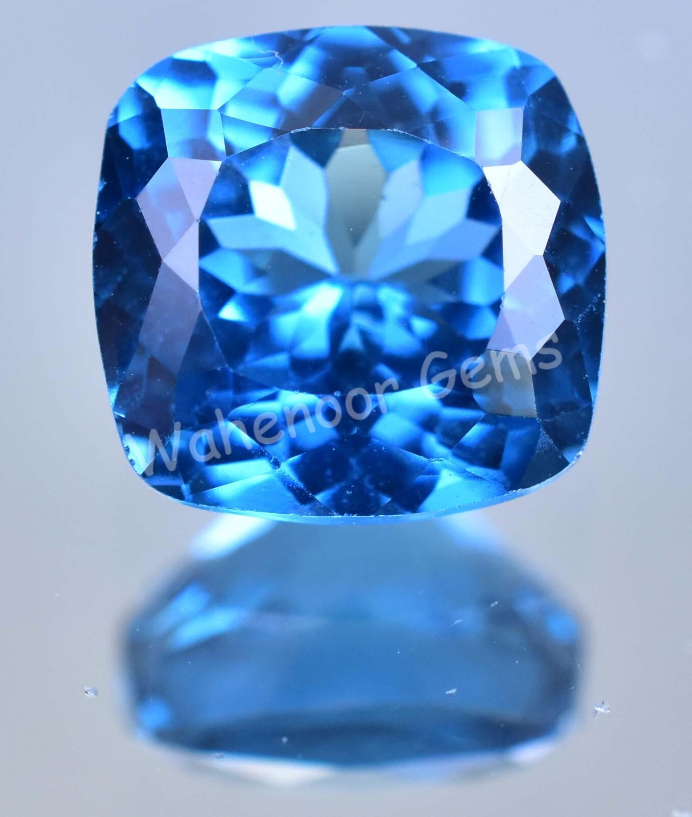 Natural Blue Zircon 7.20 Ct Cushion Stunning Certified Cambodian Gemstone