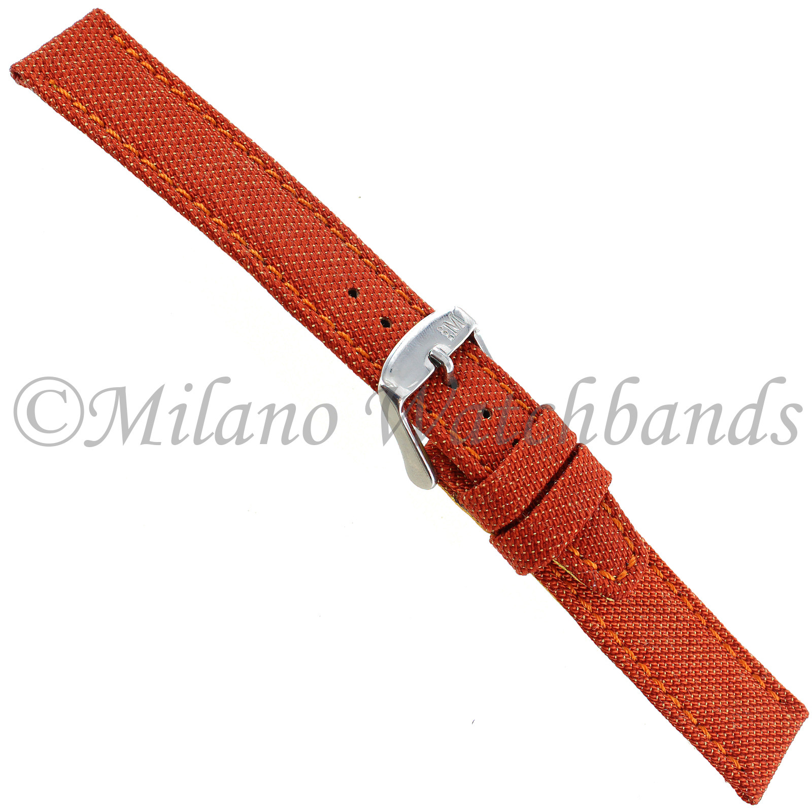18mm Morellato Spinnaker Burnt Orange Made with Kevlar Lorica Padded Mens Band